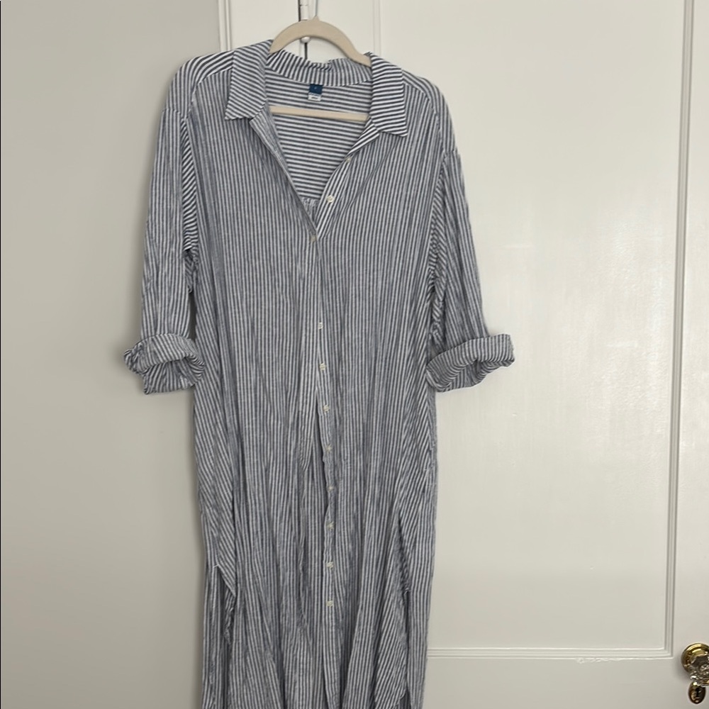 Old Navy Long Sleeve Striped CoverUp - Blue and White